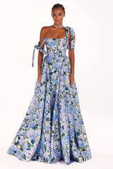 Kacey Hydrangea Printed Strap Maxi Dress