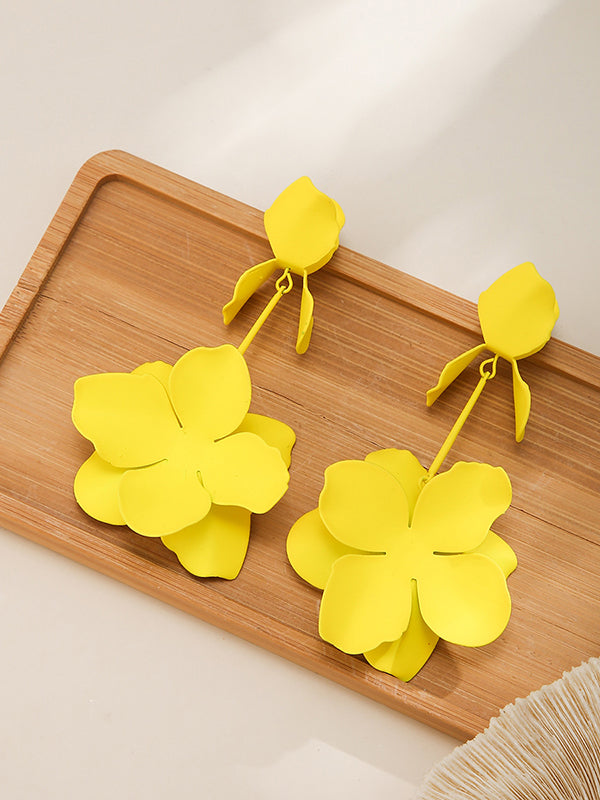 Flower Shape Drop Earrings Earrings Accessories