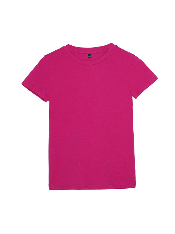 Short Sleeves Skinny Solid Color Round-Neck T-Shirts Tops