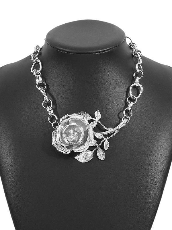 Flower Shape Geometric Solid Color Necklaces Accessories