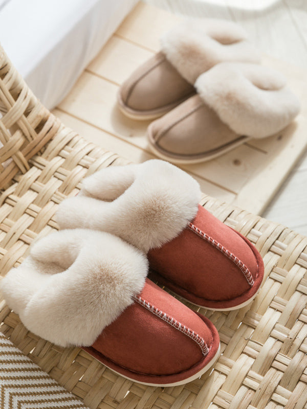 Indoor Warm Faux Fur Non-Slip Keep Warm Slippers