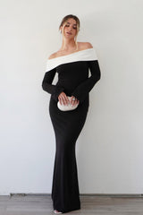 Aeris Off-shoulder Maxi Knit Dress