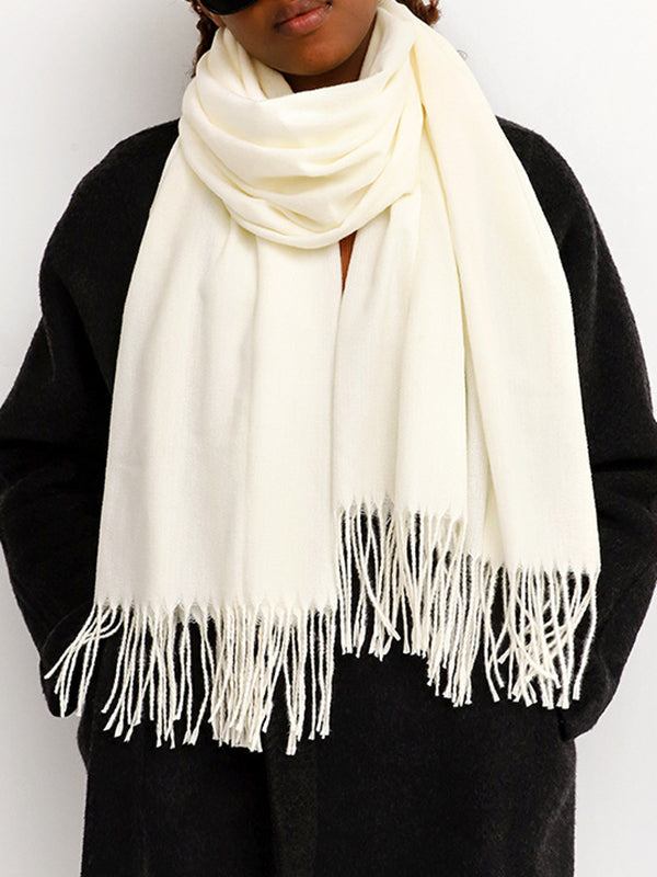 Solid Color Tasseled Shawl&Scarf