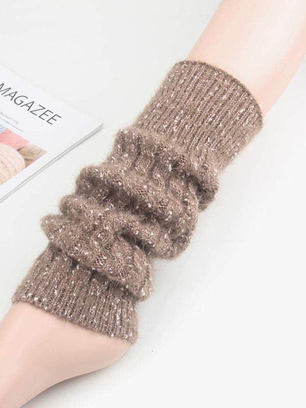 Wool Knitted Dot Twist Leg Warmers Accessories