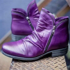 Women's Vintage Zip Ankle Boots