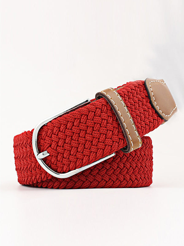 20 Colors Simple Contrast Color Weave Belt