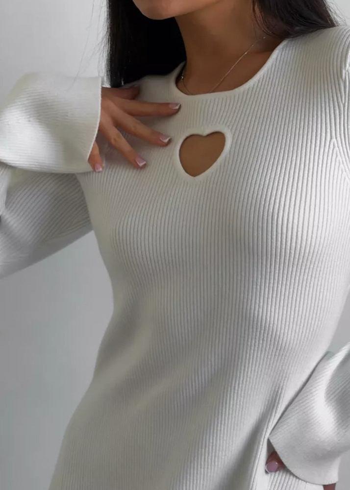 Chic Heart Cutout Sweater Dress