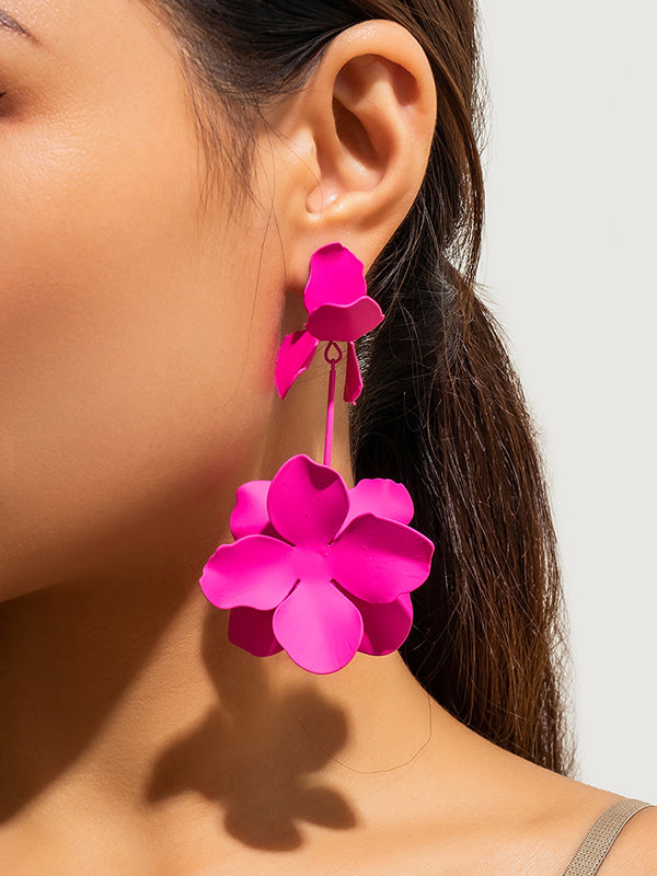 Flower Shape Drop Earrings Earrings Accessories