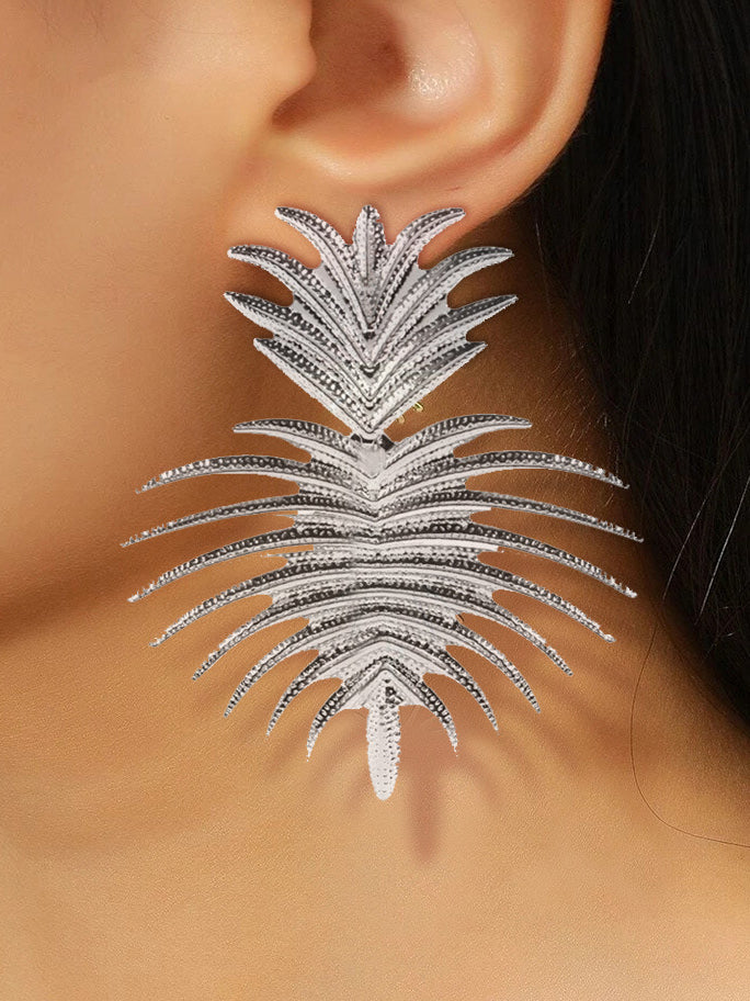 Leaves Shape Solid Color Drop Earrings