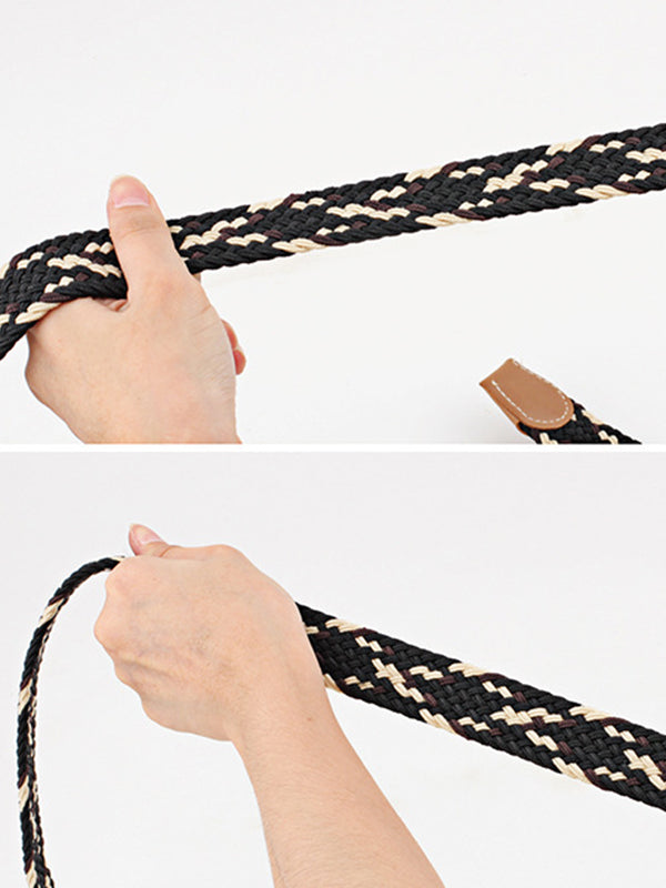 20 Colors Simple Contrast Color Weave Belt