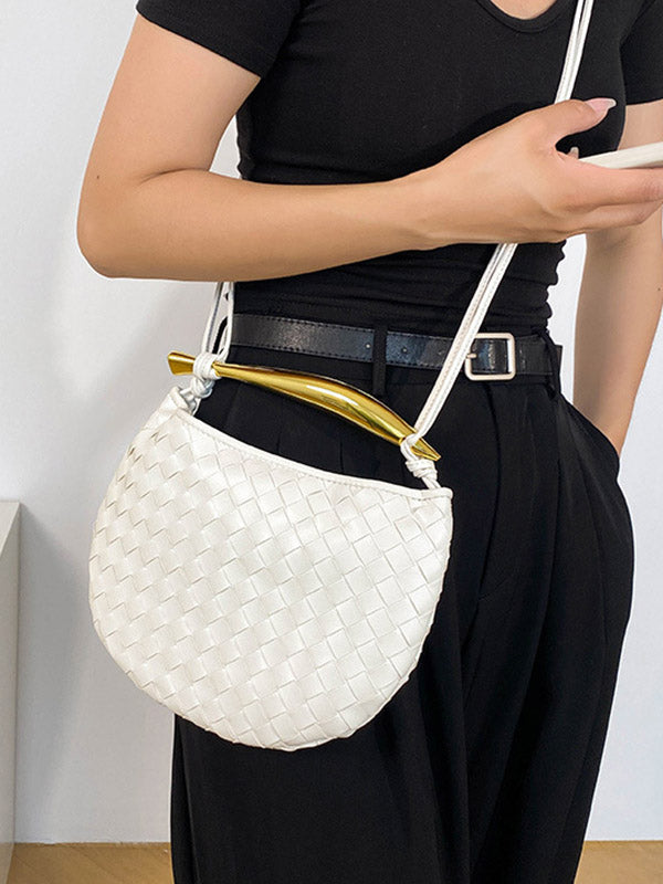 Geometric Shiny Woven Crossbody Bags Handbags