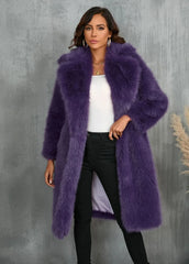 Statement Faux Fur Suit Collar Coat