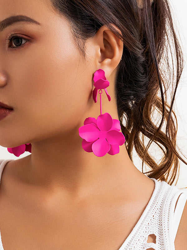 Flower Shape Drop Earrings Earrings Accessories