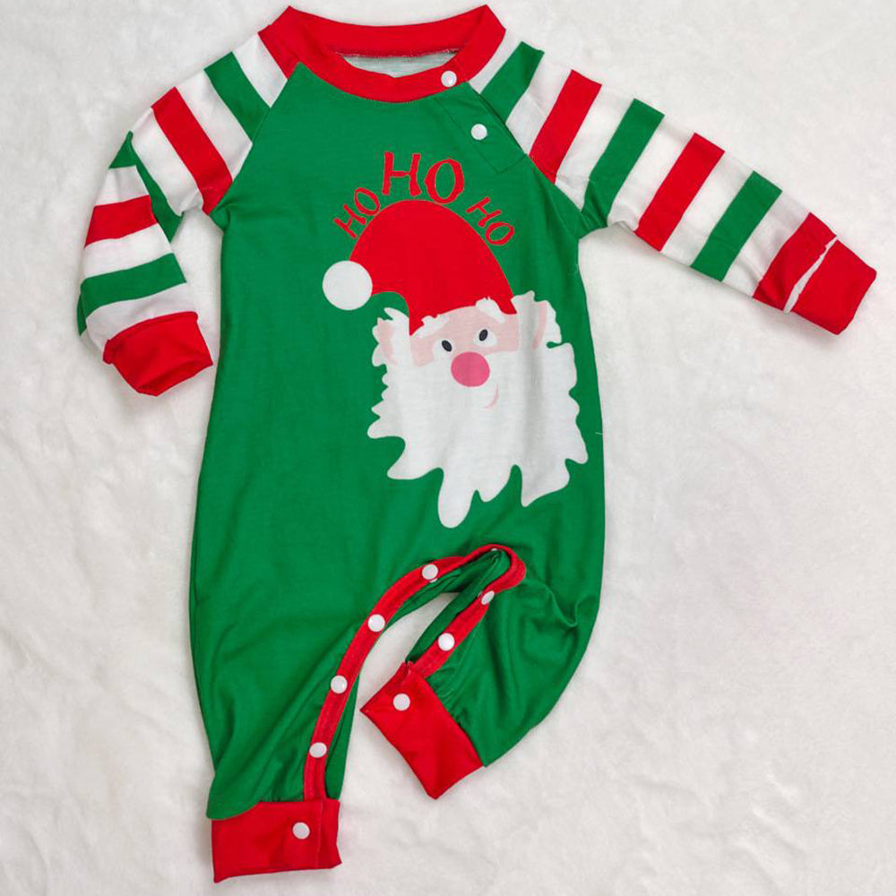 Christmas Family Matching Pajamas Set Green and Red Stripes Pajamas