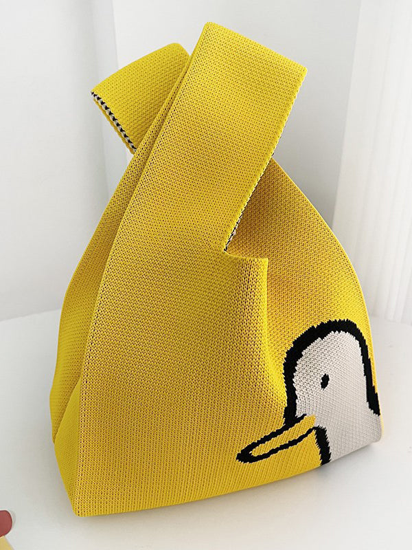 Duck Print Bags Woven Handbag