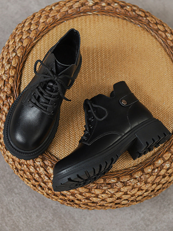 Lace-Up Rivet Round-Toe Split-Joint Boots Dr. Martens Boots