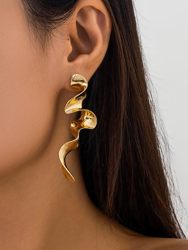 Geometric Solid Color Drop Earrings