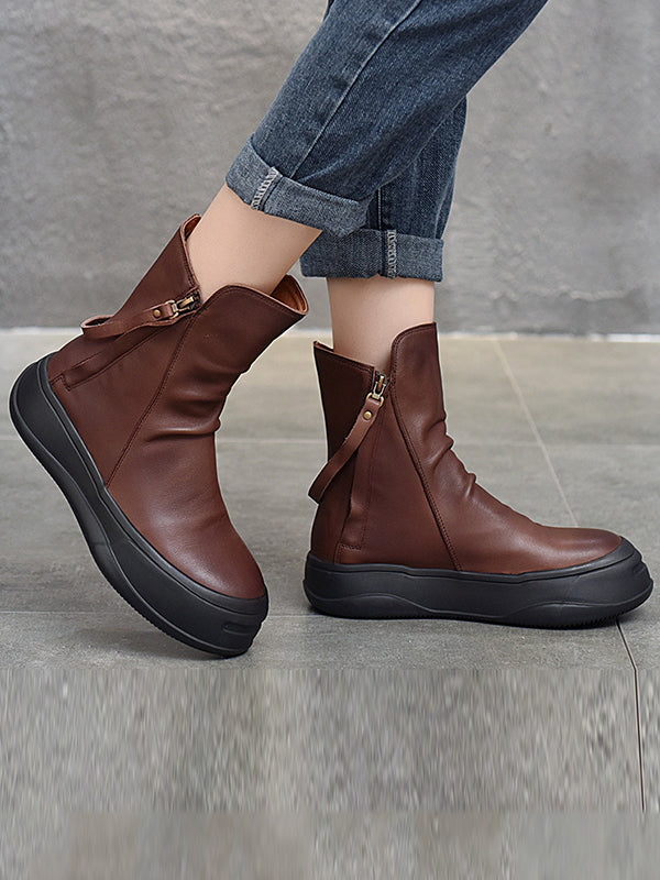 Original Irregular Casual Zipper Booties