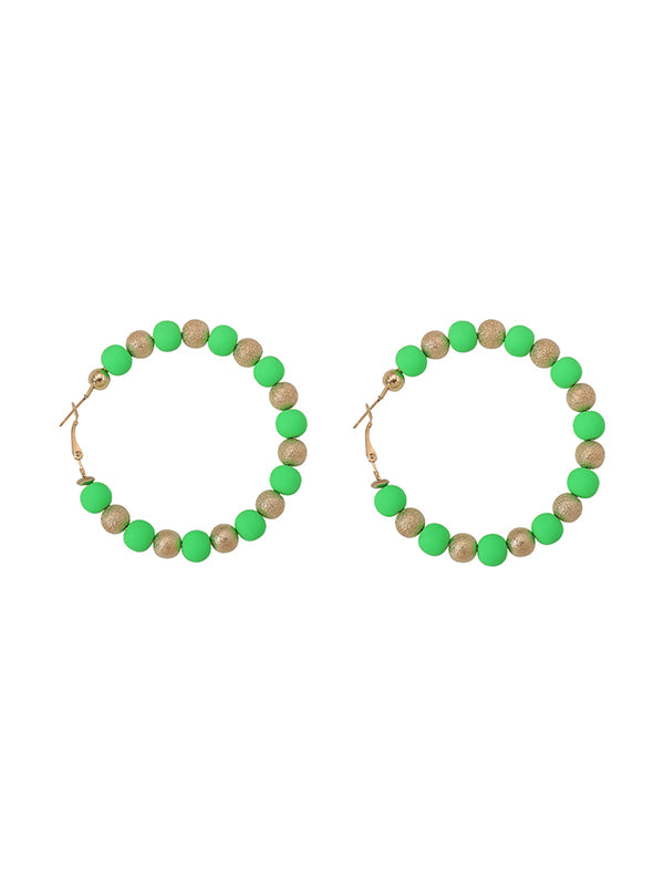 Contrast Color Geometric Drop Earrings