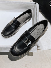 Shallow Cut Square-Toe Loafers