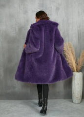 Statement Faux Fur Suit Collar Coat