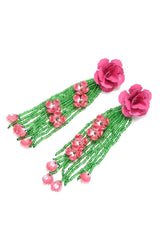 Donna Flower Tassel Earrings