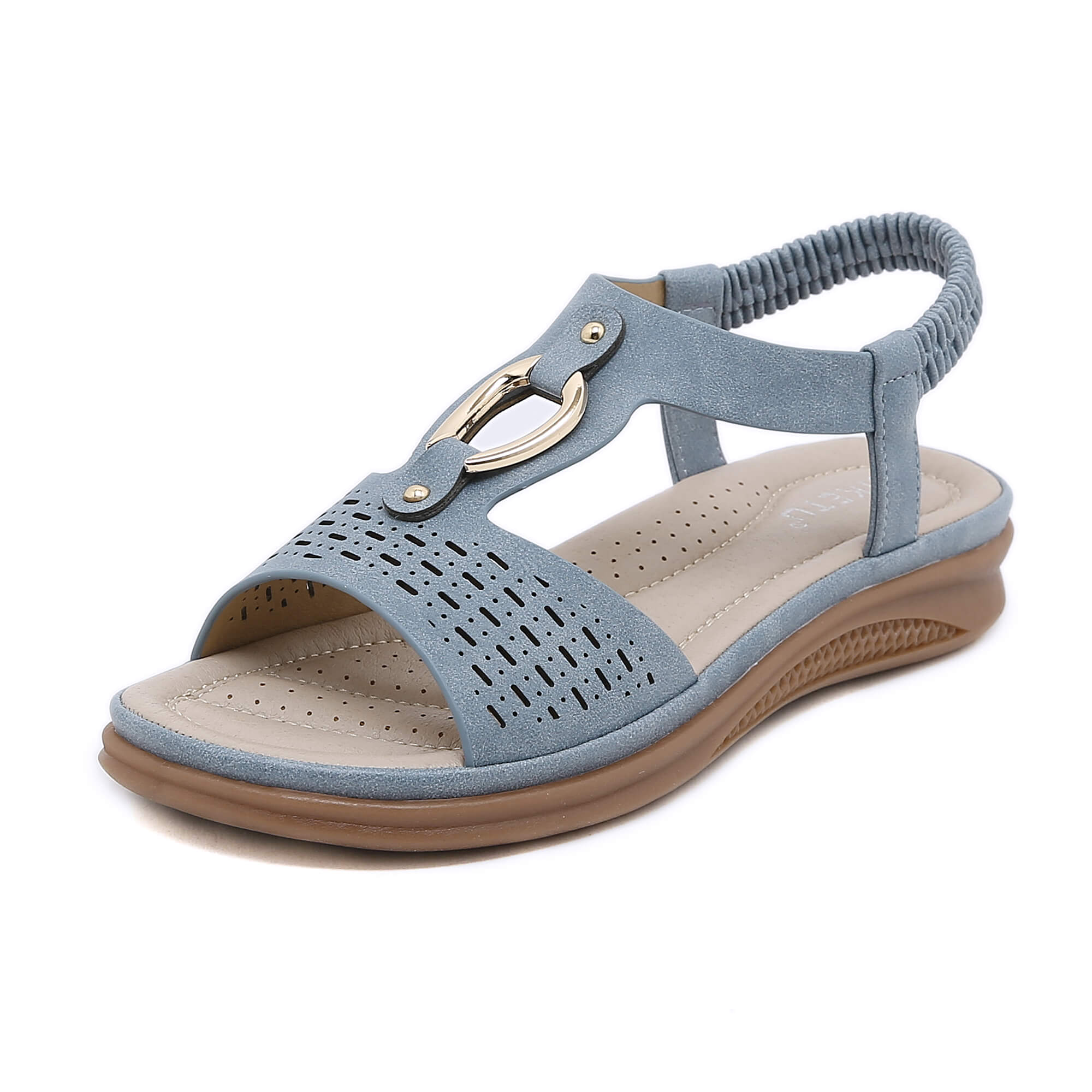 Siketu | Lacey Cushioned Slingbacks - Dusty Blue