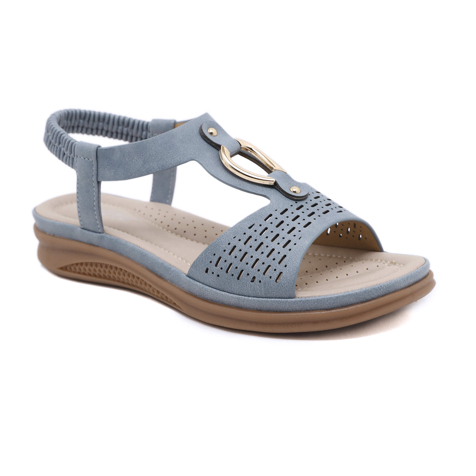 Siketu | Lacey Cushioned Slingbacks - Dusty Blue