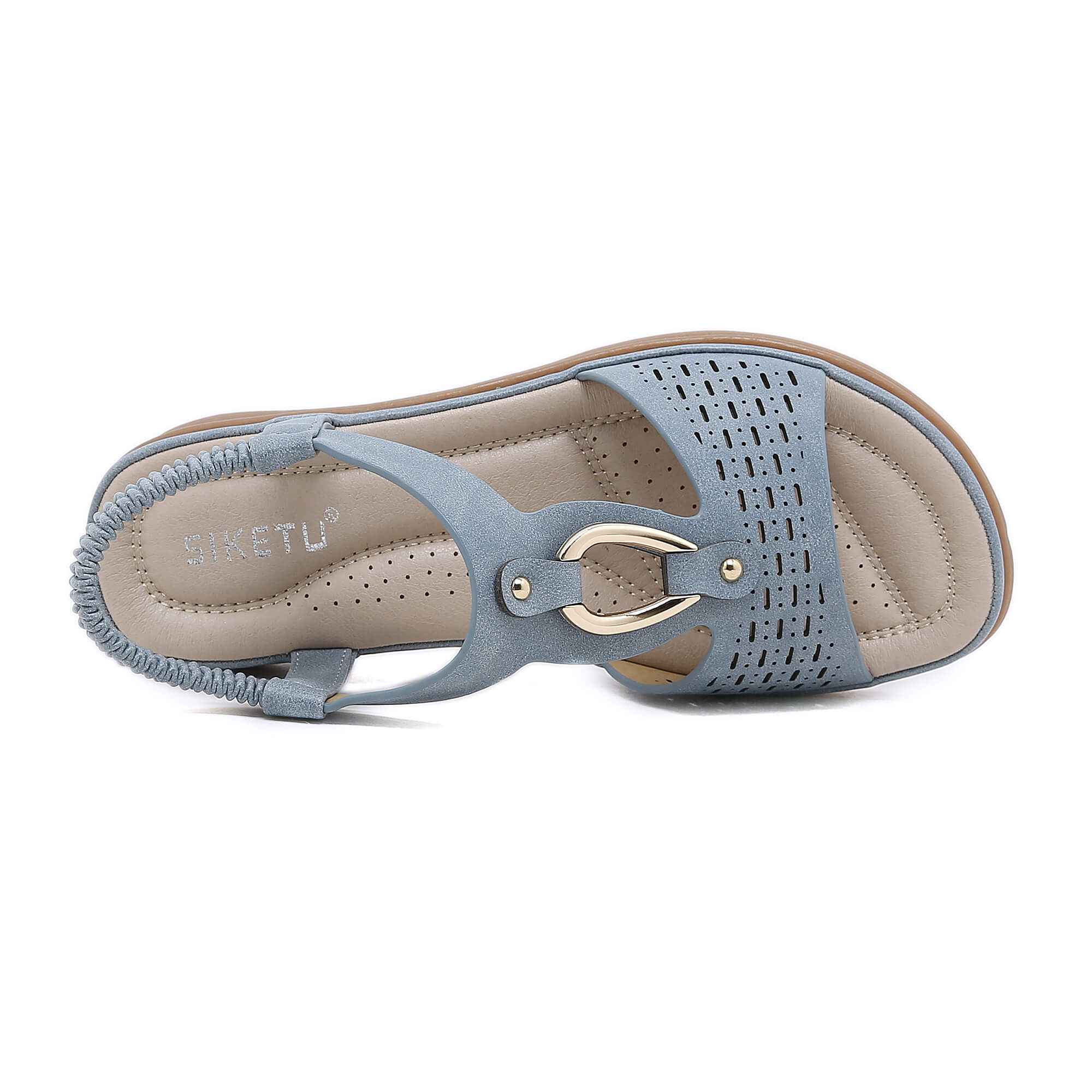 Siketu | Lacey Cushioned Slingbacks - Dusty Blue