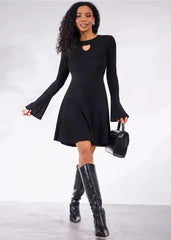 Chic Heart Cutout Sweater Dress