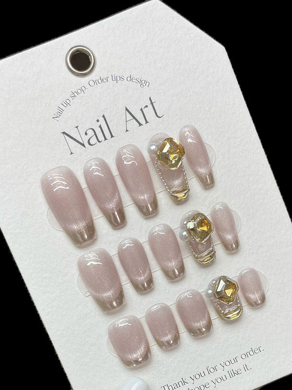 Detachable Rhine Stones Press-On Nails