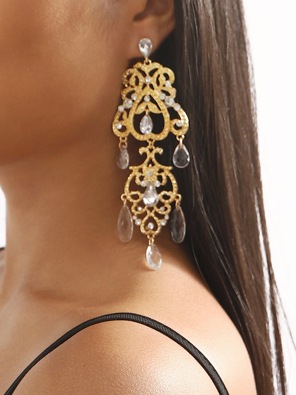 Geometric Tasseled Drop Earrings