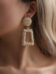 Geometric Hollow Solid Color Drop Earrings