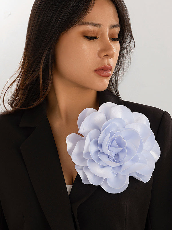 Flower Shape Solid Color Brooch Accessories