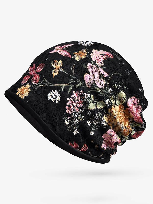 Lace-paneled Floral All seasons Hood