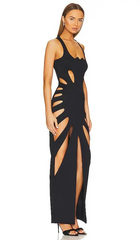 Bat Neckline Cut-out Midi Dress