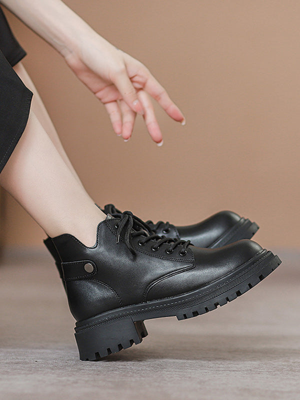 Lace-Up Rivet Round-Toe Split-Joint Boots Dr. Martens Boots