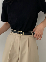 Buckle Contrast Color Split-Joint Belts