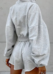 Cozy Cool - Cropped Hoodie and Shorts Set