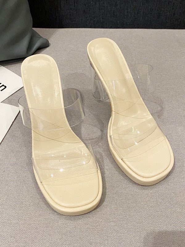 Open Toe Transparent Platform Shoes Sandals