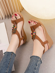 Elasticity Open Toe Peep Toe Sandals Wedges & Flatform