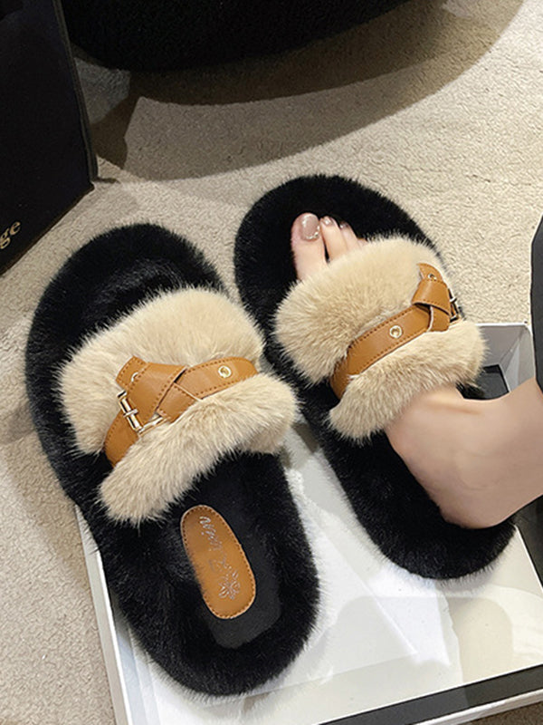 Open Toe Split-Joint Platform Shoes Slippers