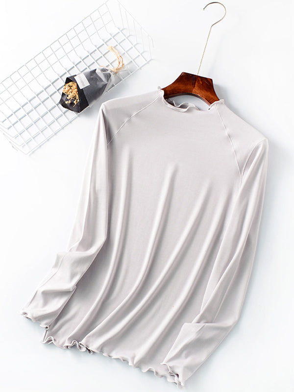 7 Colors Solid Color Long Sleeves T-Shirt Top