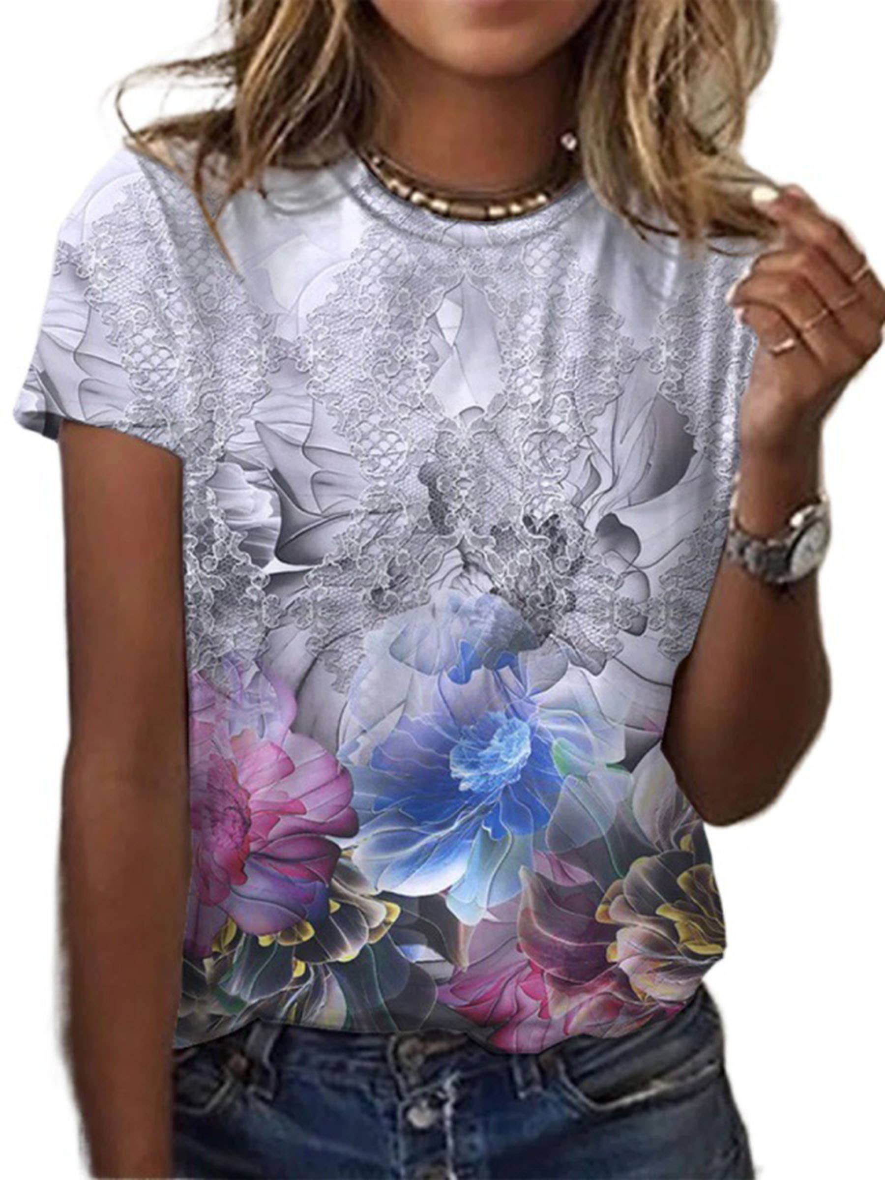 Butterfly printed short sleeved T-shirt top