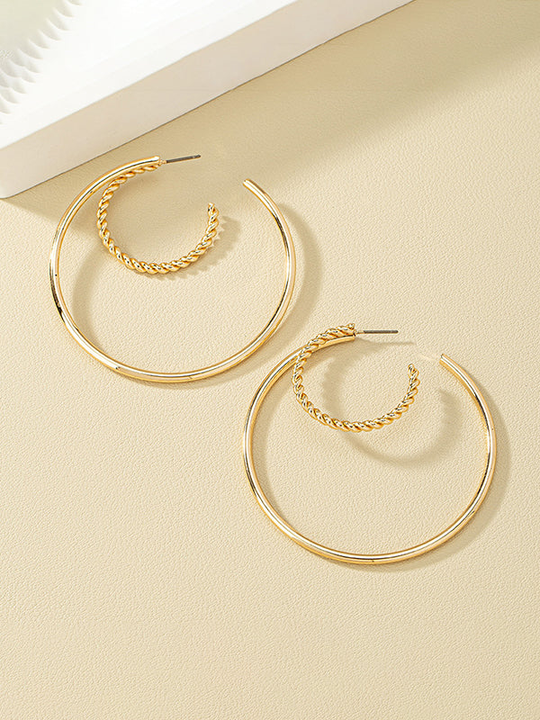 Geometric Textured Ear-Ring Earrings Accessories