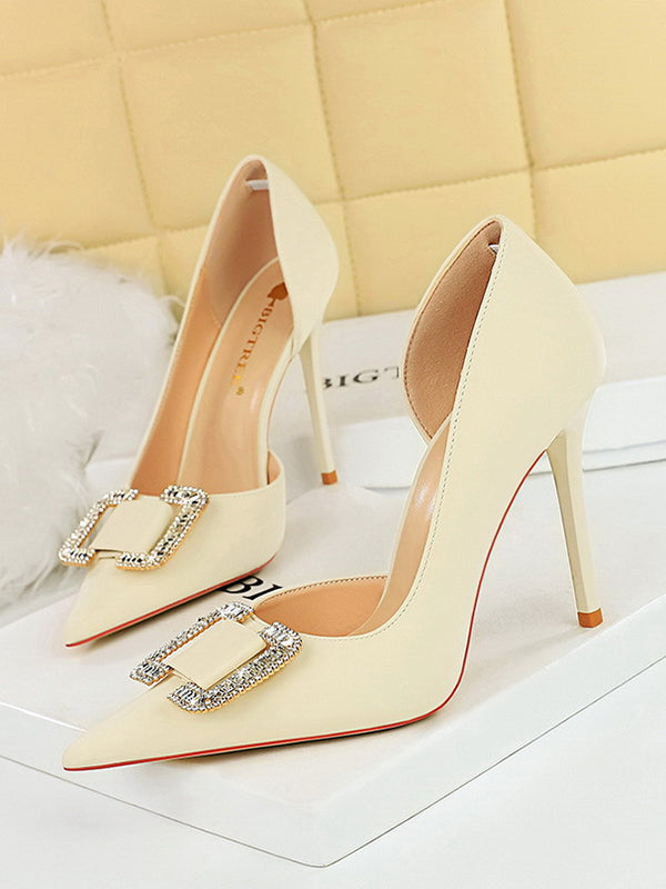 Pointed-Toe Shallow Cut Pumps Scarpin Salto