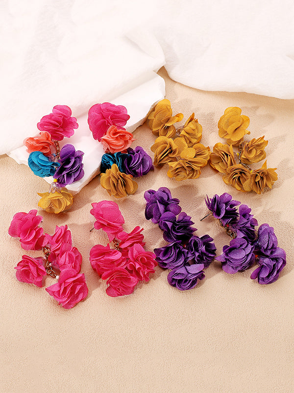 Flower Shape Drop Earrings Earrings Accessories