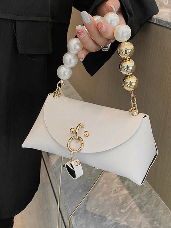 Beads Contrast Color Split-Joint Crossbody Handbags