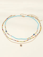 Beaded Contrast Color Multi-Colored Triple Layered Waist Chain Accessories