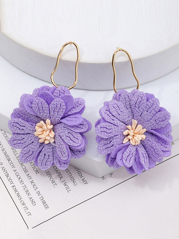 Flower Shape Drop Earrings